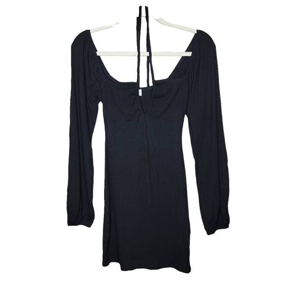 Le Lis Black Drop Shoulder Long Sleeve Dress Size Small - Picture 2 of 15